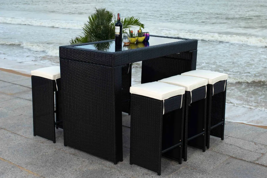 Bộ bàn ghế ăn / bar Wicker WS005