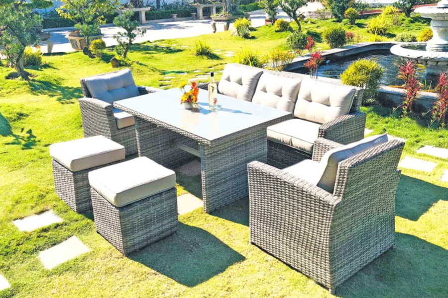 Bộ bàn ghế ăn / bar Wicker WS039