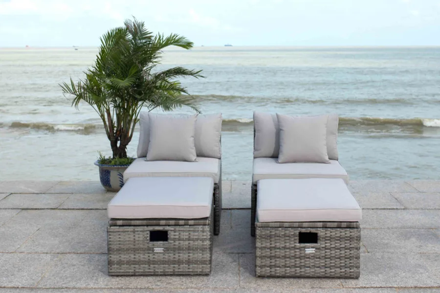 Wicker Sunbed WS034